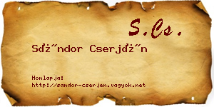 Sándor Cserjén névjegykártya